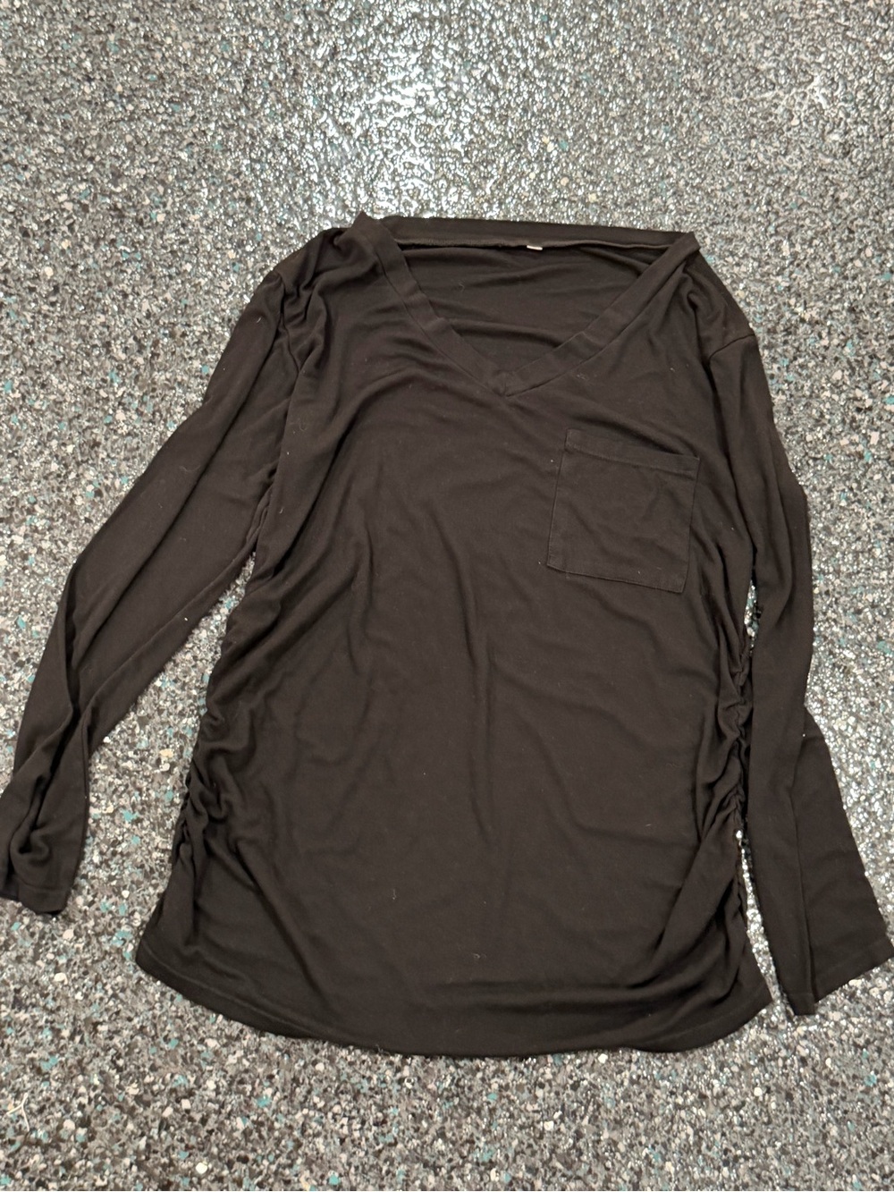 Women’s Black Large Long Sleeve V Neck Maternity Shirt